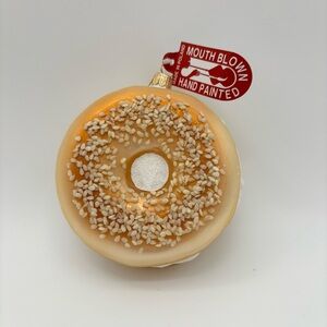 NWT Anthropologie Ornament Bagel Hand Blown Glass Ornaments Christmas Tree